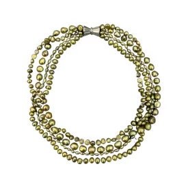 104-05 | PISTACHIO 4-STRAND BAROQUE MIX PEARL NECKLACE