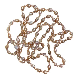 114-02 | PINK 60" ALTERNATING BAROQUE NECKLACE