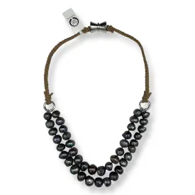 118-10-22 | SHORT BOMBAY NECKLACE (BLACK/TAN)