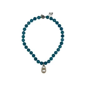 120-14|  SMOKY BLUE QUARTZ W/ WILD PEARL DROP