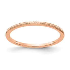 1.2mm 10k Rose Gold Beaded Stackable Band