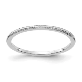 1.2mm 10k White Gold Beaded Stackable Band