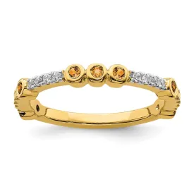 14k Stackable Expressions Citrine and Diamond Ring | SK2074