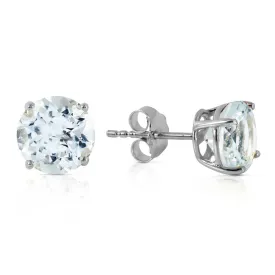 3.1 Carat 14K Solid White Gold Love We Share Aquamarine Earrings