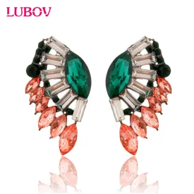 5 Colors Angel Wings Earrings Fashion Women  Stones jewelry Elegant Resin Statement Stud Earrings For Women Birthday Gift