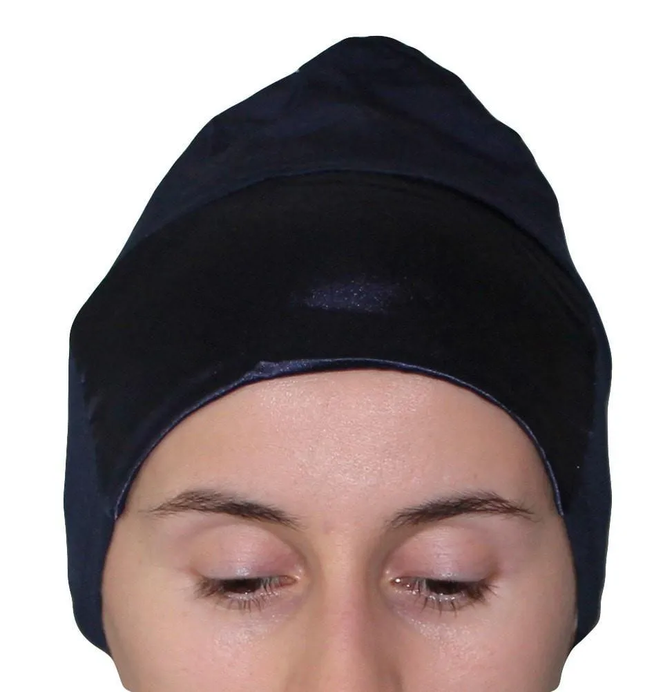 Aker Satin Bonnet Underscarf - Midnight Blue