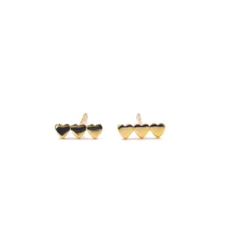 Ashley Gold Sterling Silver Gold Plated Triple Heart Stud Earrings