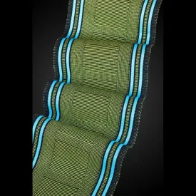 Beemer Scarf or Shawl in Lime and Turquoise, Sosumi Weaving by Pamela Whitlock