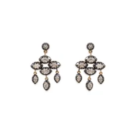 BLACK RHODIUM SOPHIA MARQUISE DIAMOND CHANDELIER EARRINGS