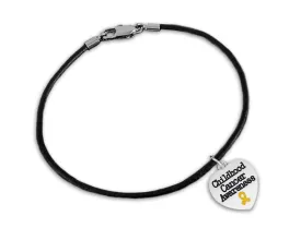 Childhood Cancer Awareness Heart Leather Bracelets