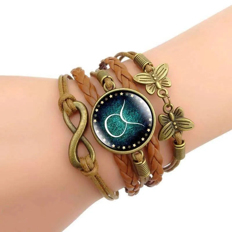 Constellation Vintage Leather Bracelet