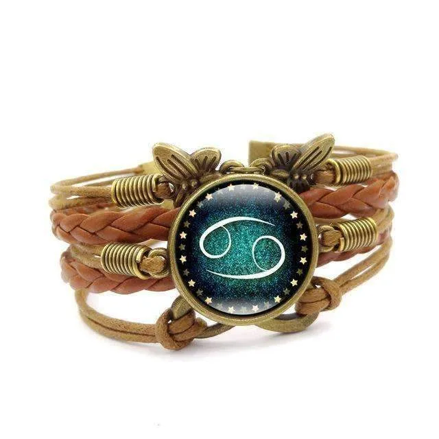 Constellation Vintage Leather Bracelet