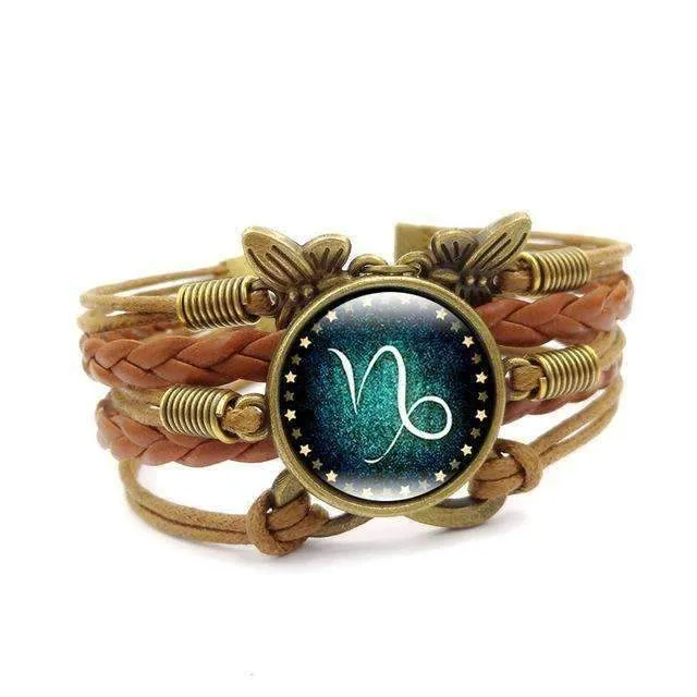 Constellation Vintage Leather Bracelet