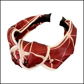 Crimson and Off White Print Team Spirit Headband