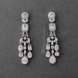 CZ Chandelier Bridal Earrings