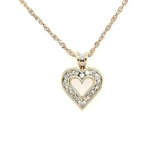 Diamond Heart in 9ct gold Pendant