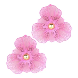 Eleanor Flower Stud Earrings | Pink