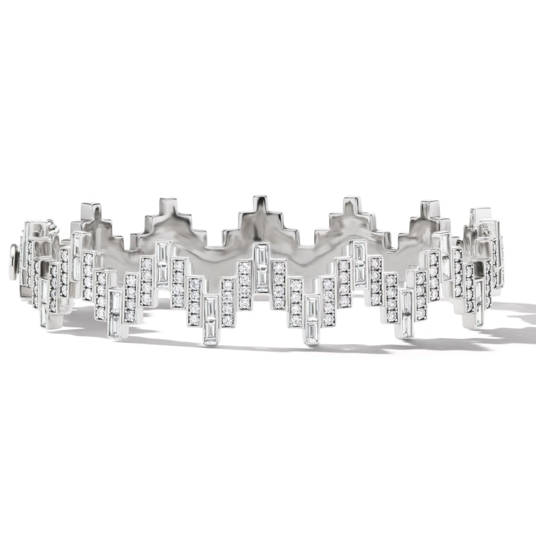 Enlightenment Equilibrium Baguette & Round Diamond Wide Bracelet