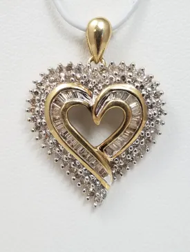 Exciting 10k Yellow Gold Natural Diamond Heart Pendant