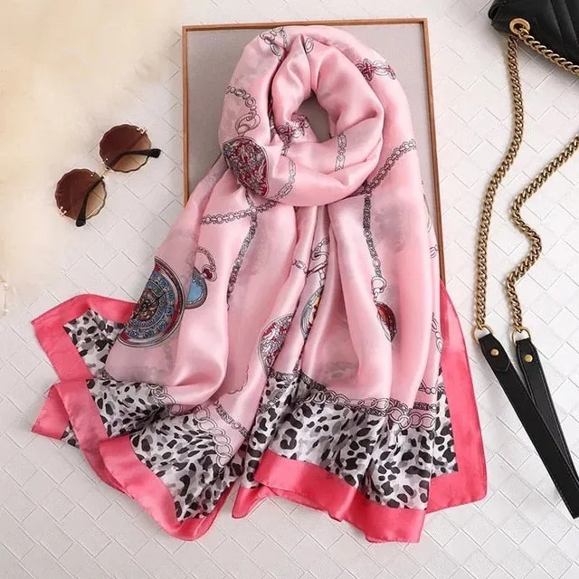 Fashion Silk Scarf Printed Bandana Shawl #LZ242