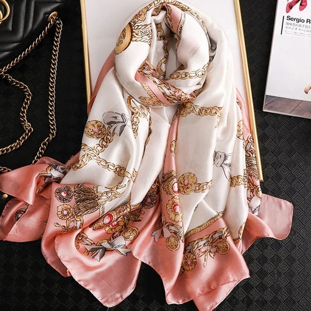 Fashion Silk Scarf Printed Bandana Shawl #LZ242