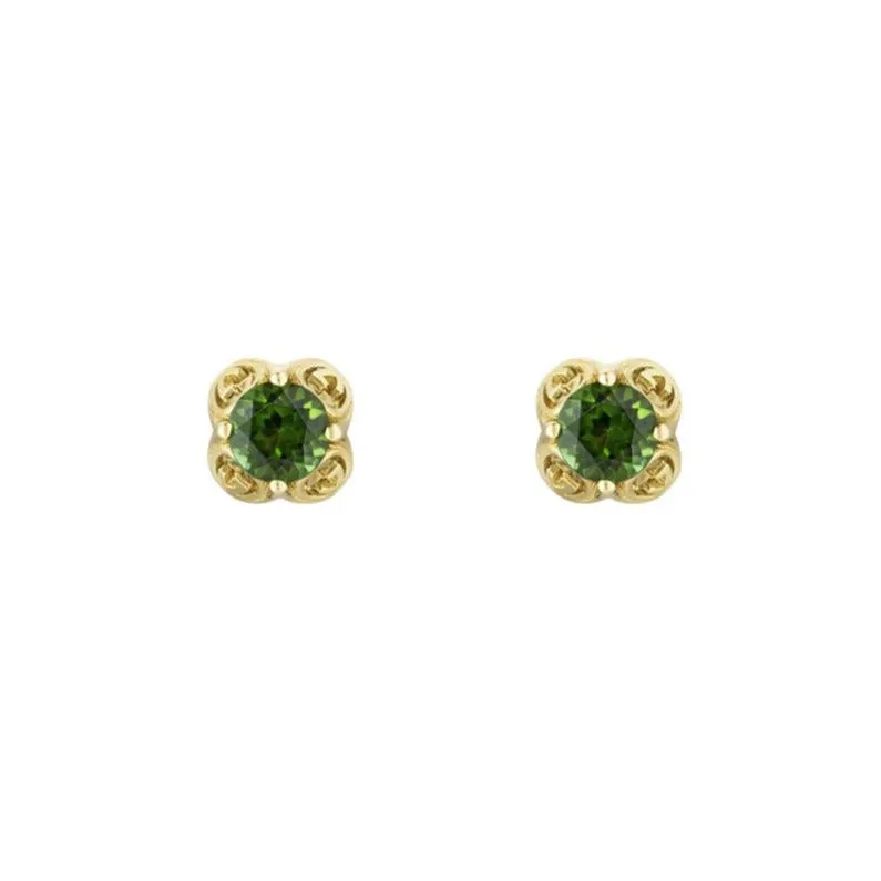 GC Interlocking 18ct Yellow Gold Tourmaline Stud Earrings D