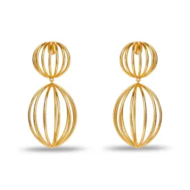 GOLD BIRDCAGE EARRINGS