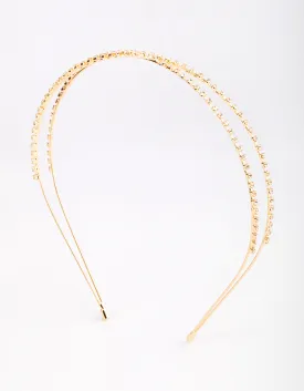 Gold Cross Diamante Headband