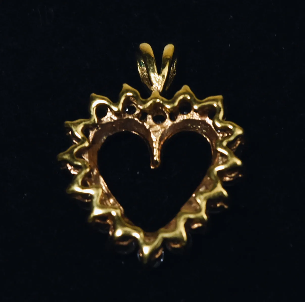 Gold Tone Crystal Studded Heart Pendant