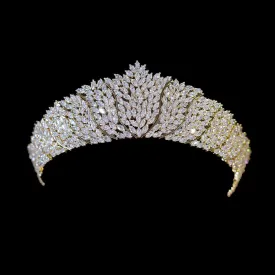 Gorgeous Couture CZ Cubic Zirconia Crystal Bridal Tiara Crown