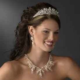 Gorgeous Crystal & Freshwater Pearl Tiara Headpiece