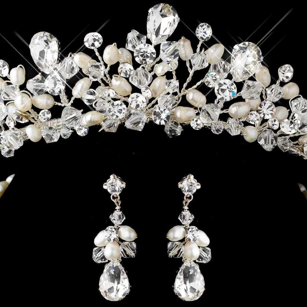 Gorgeous Crystal & Freshwater Pearl Tiara Headpiece