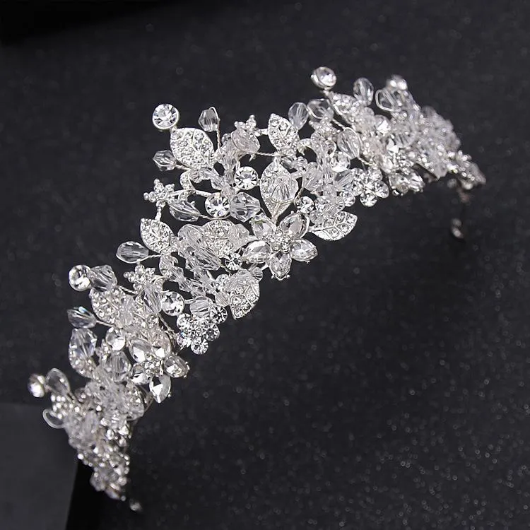 Gorgeous Crystal Floral Bridal Tiara Crown