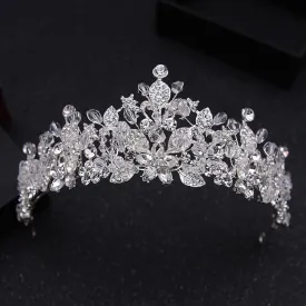 Gorgeous Crystal Floral Bridal Tiara Crown