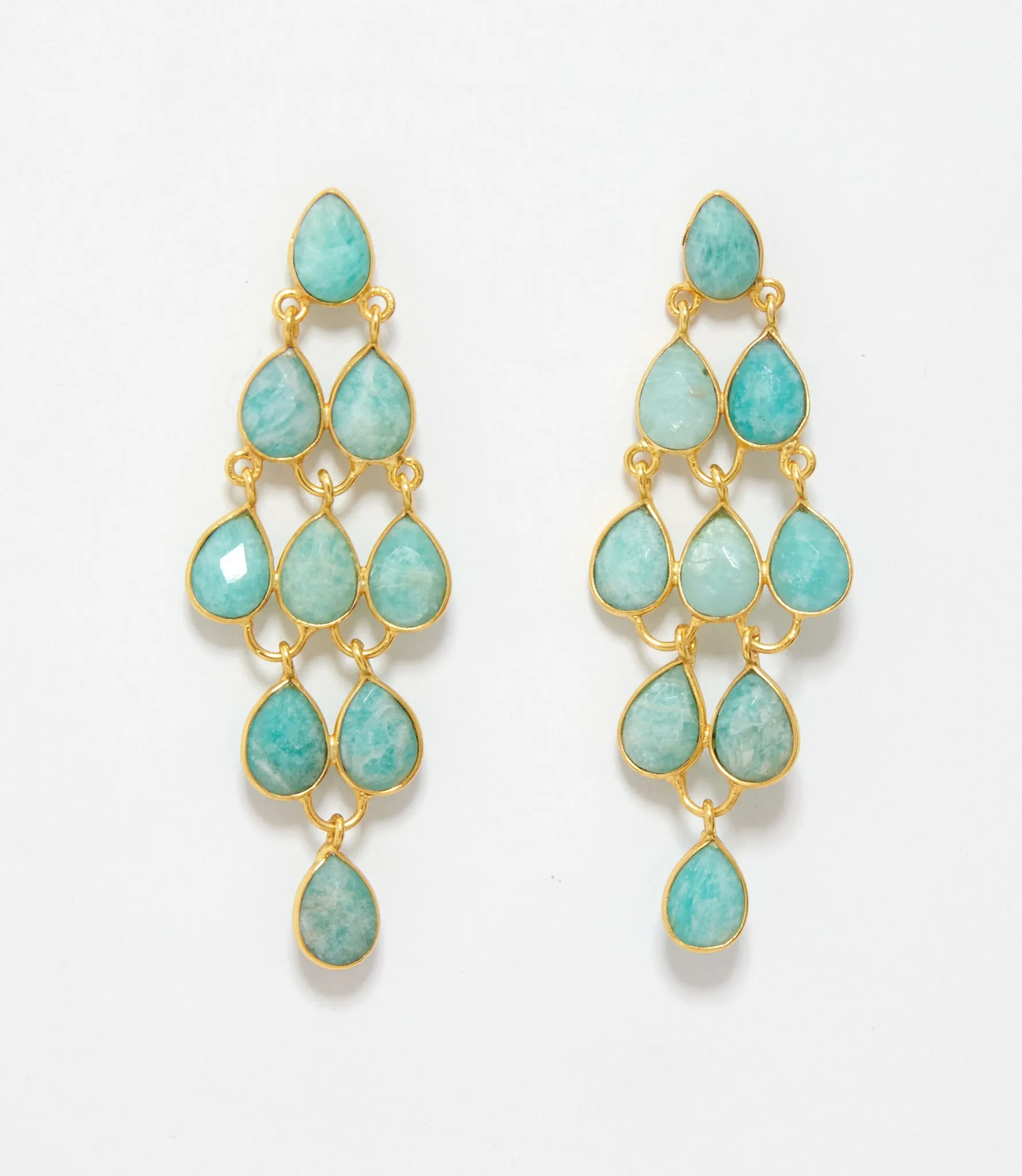 Large Gemstone Chandelier Earrings