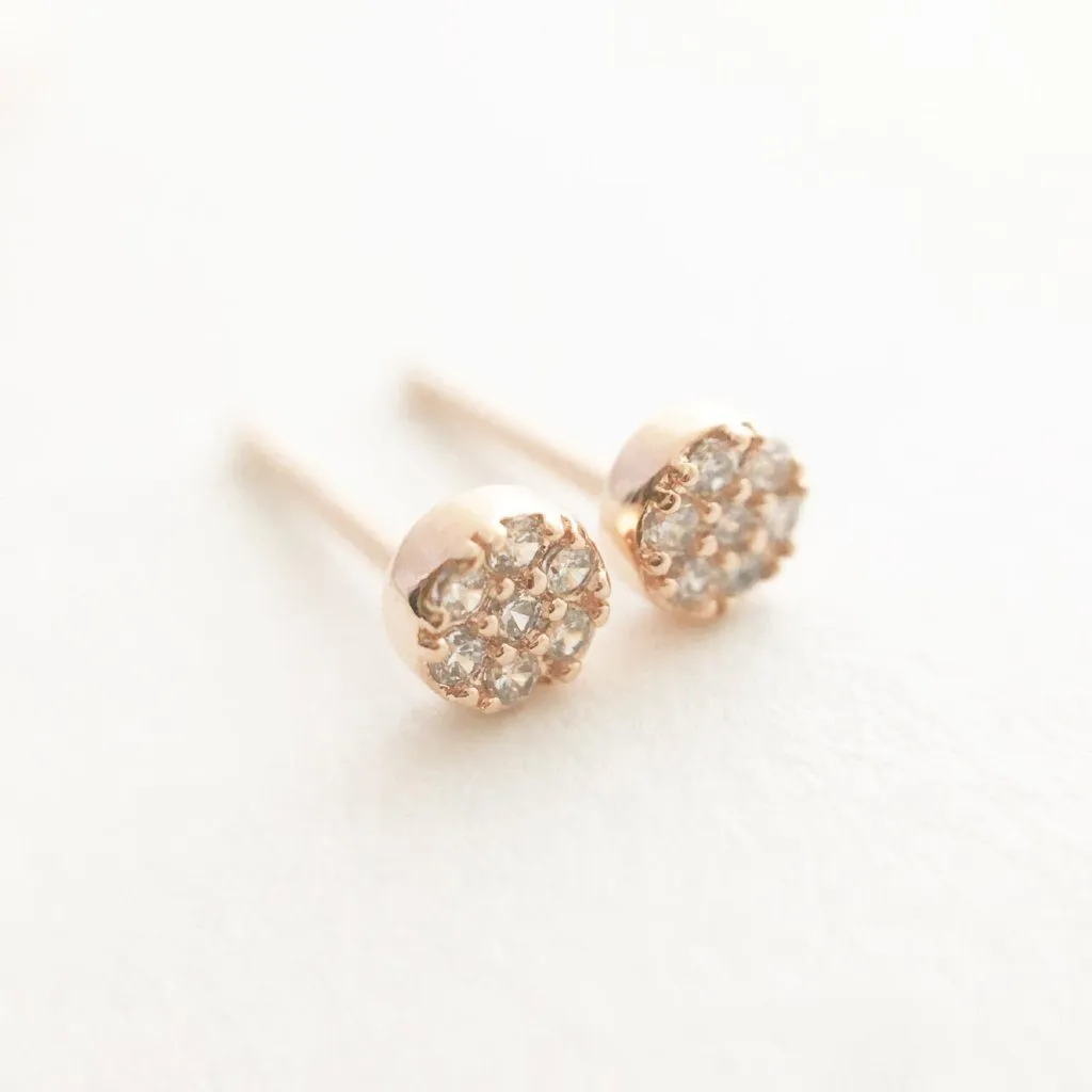 Mini Circle Crystal Stud Earrings