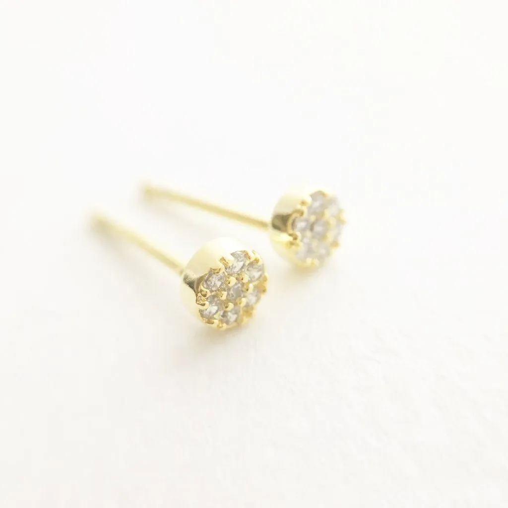 Mini Circle Crystal Stud Earrings