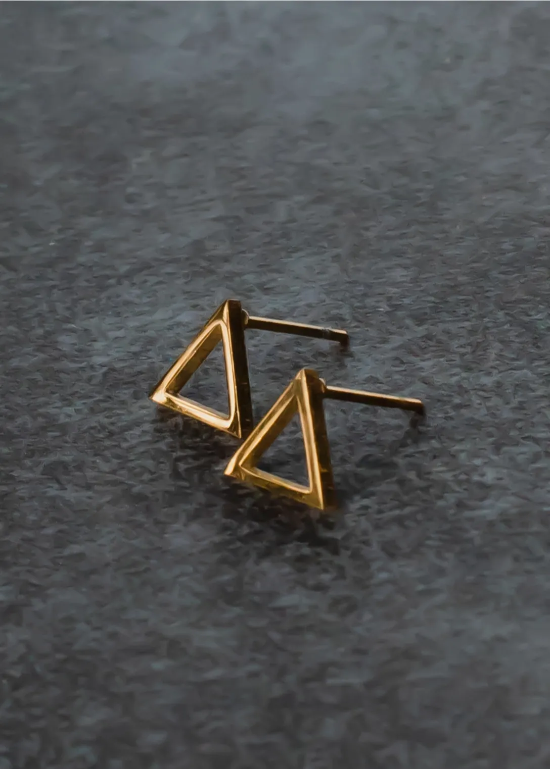 Open Triangle Stud Earrings