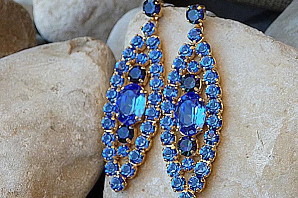 Oversized Blue Earrings