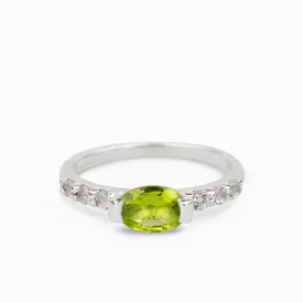 Peridot and White Topaz Ring