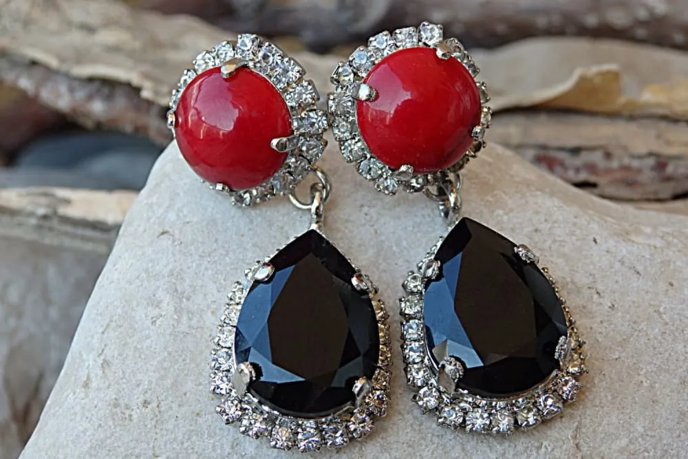 Red and Black Earrings