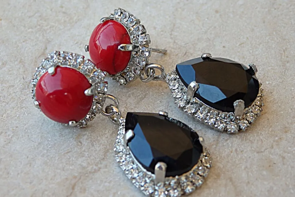 Red and Black Earrings