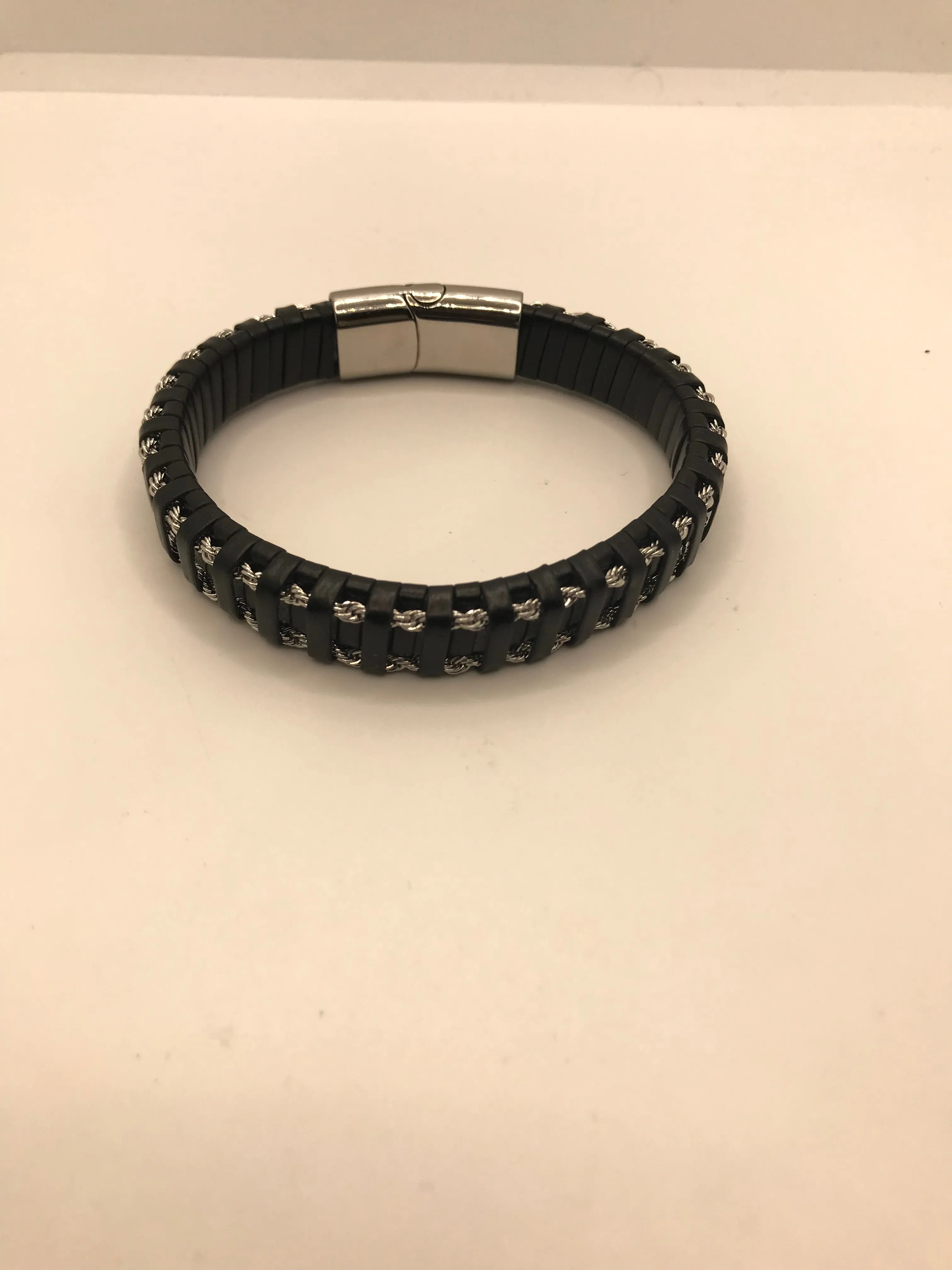 Rope style leather bracelet