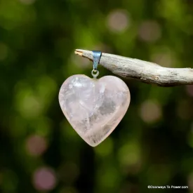 Rose Quartz Casa Crystal Heart Pendant Blessed & Energized