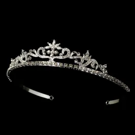 Simple Elegant Floral Crystal Bridal Tiara