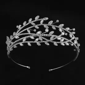 Stunning CZ Roman Inspired Diamond Like Bridal Crown