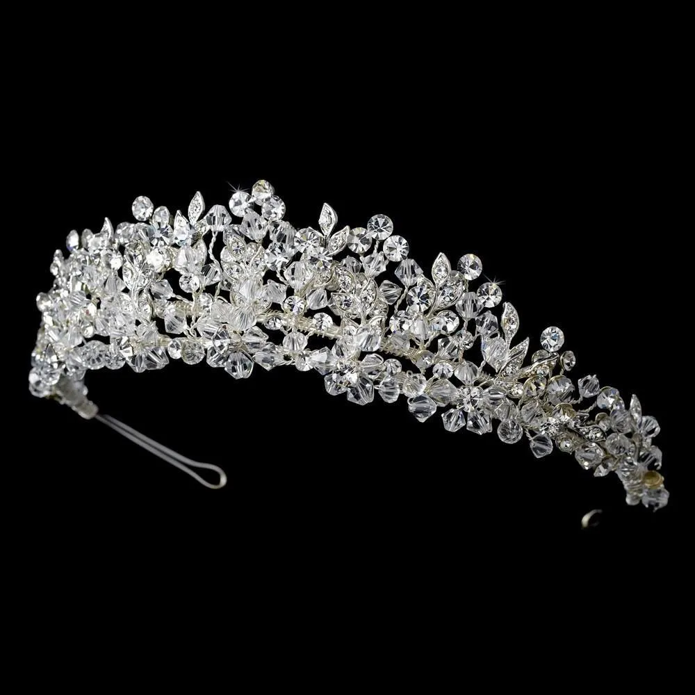 Stunning Swarovski Crystal Floral Leaf Wedding Tiara