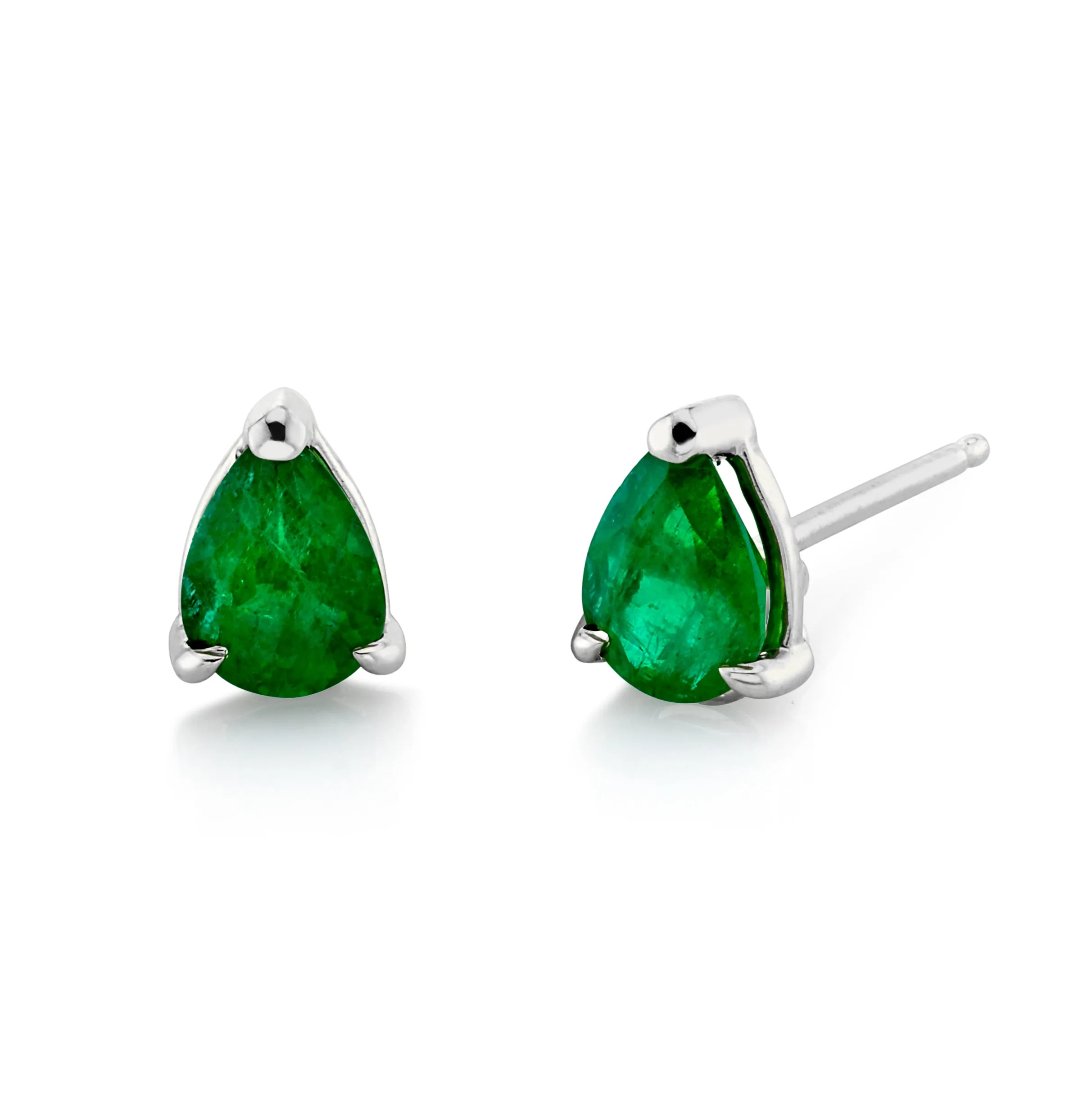 Water Drop Emerald Studs