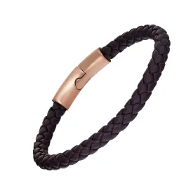 Woven Leather Bracelet Round Magnet